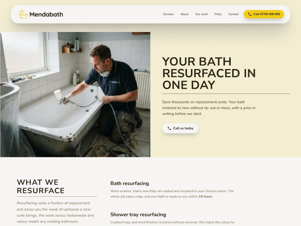 Website preview for Mendabath